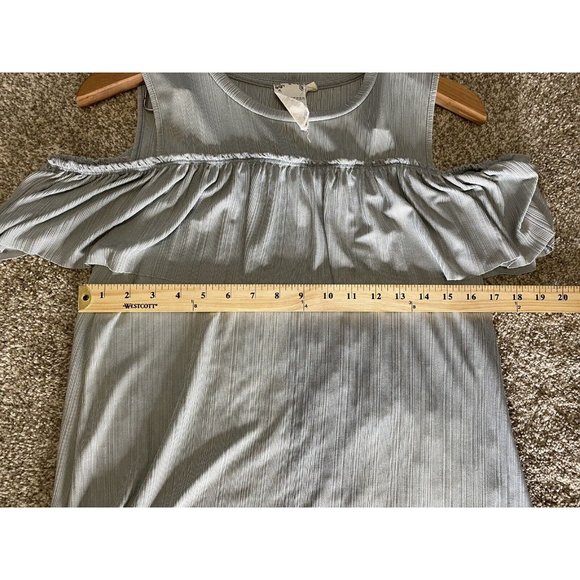 Blu-Pepper Cold Shoulder Green Swing Top Woman’s Size Large - Picture 5 of 5